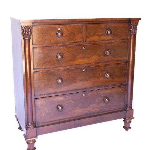 W1V Period Mahogany 5 Drawer Chest