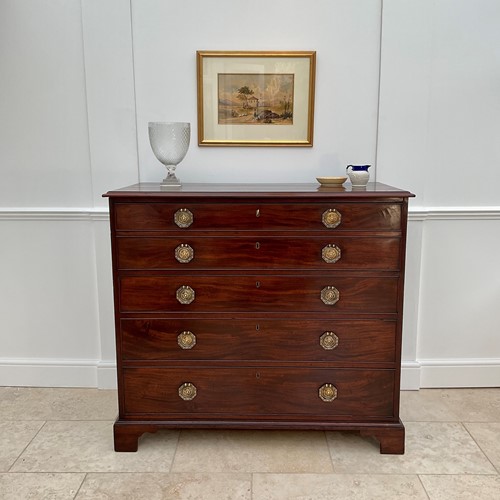 A Georgian Mahogany Secretaire Chest Of  Drawers 