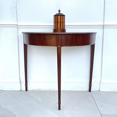 Mahogany Demi Lune Console Table 