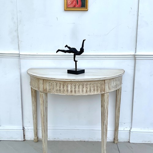 Painted Demi Lune Console Table 