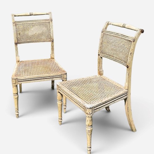Pair Of Regency Painted Side Chairs 