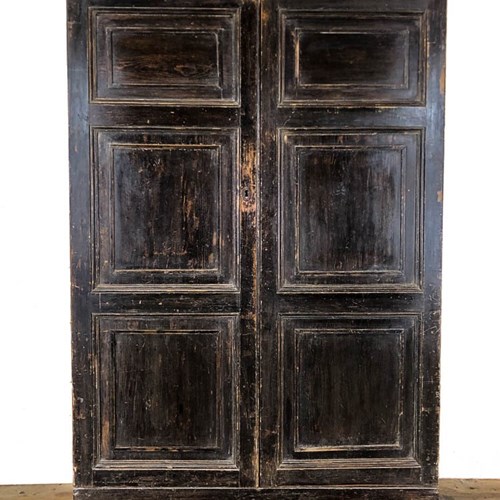 Antique 19Th Century Stained Pine Solicitors Cupboard