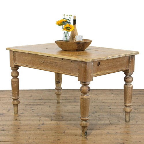 Antique Rustic Pine Kitchen Table Or Dining Table