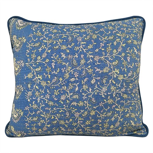 Blue & Yellow Sari Cushions