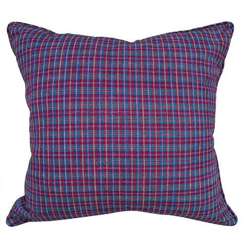 Green And Berry Checked Cushions