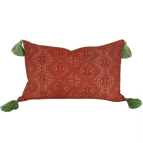 Red Dai Cushions With Tassels