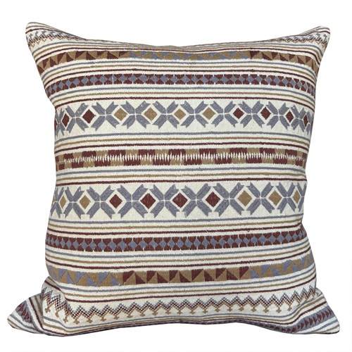 Akha Embroidered Cushion, Grey And Ochre