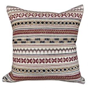 Akha Embroidered Cushion, Rust And ...