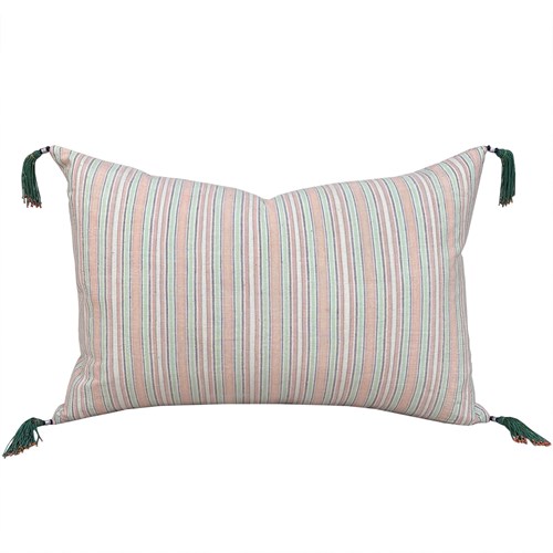 Orange And Green Cushions With Tassels