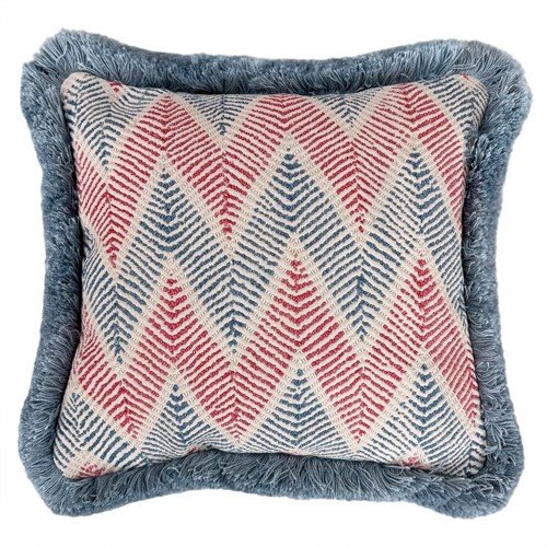 Kantha Lavender Pillow With Brush Fringe