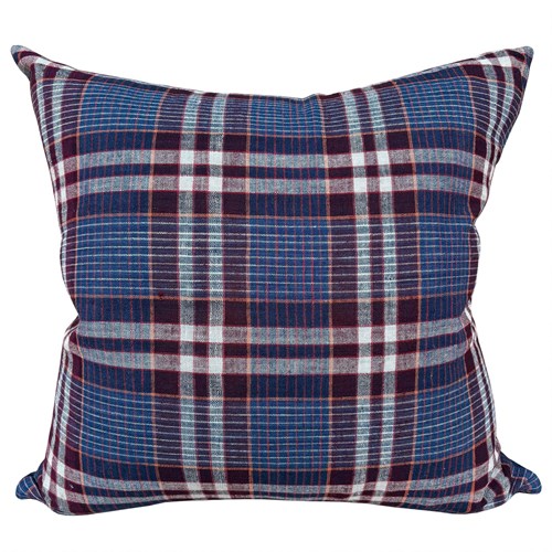 Blue And Orange Checked Cushions