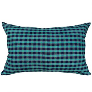 Blue And Green Checked Cushion