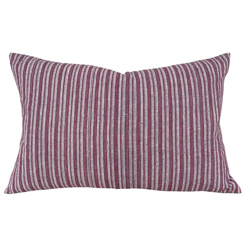 Raspberry And White Stripe Cushions