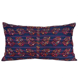 Huipil Cushion, Peacocks