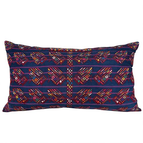 Huipil Cushion, Peacocks