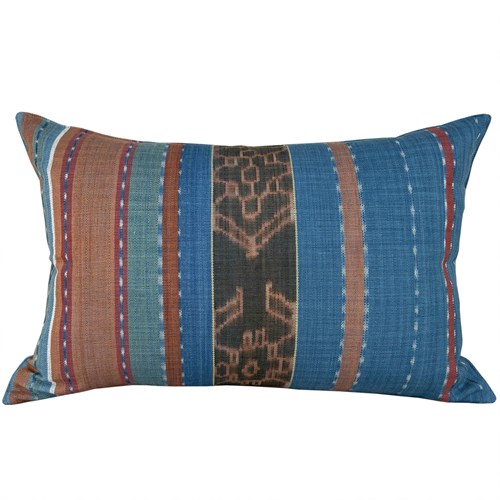 Flores Sikka Cushions, Blue & Brown