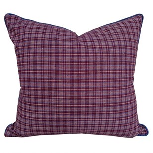Berry Check Cushion With Contrast P...