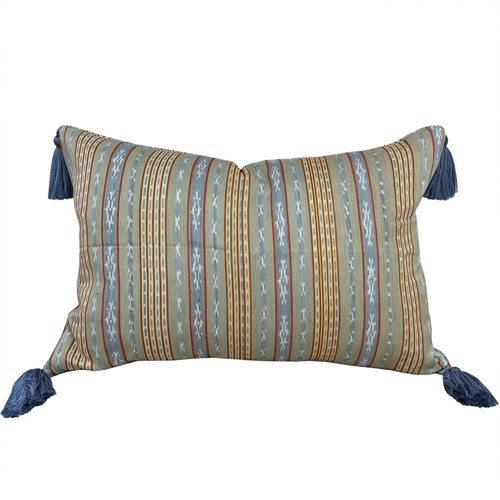 Flores Sikka Ikat Cushions, Seafoam