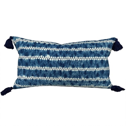Shibori Cushion With Tassels