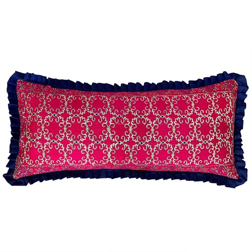 Swat Pillow With Pleated Silk Trim