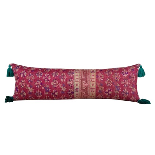 Maonan Wedding Blanket Cushion With Green Tassels
