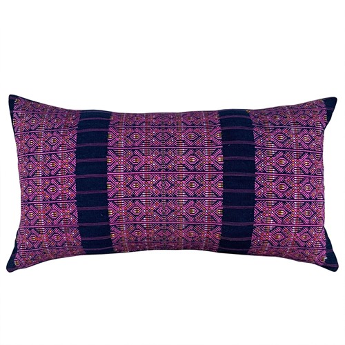 Huipil Cushions, Indigo And Pink