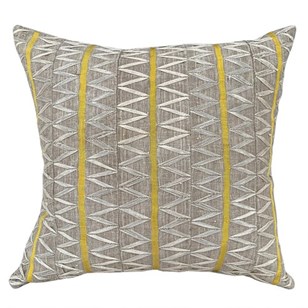 Yoruba Zig Zag Cushion, Yellow Stri...
