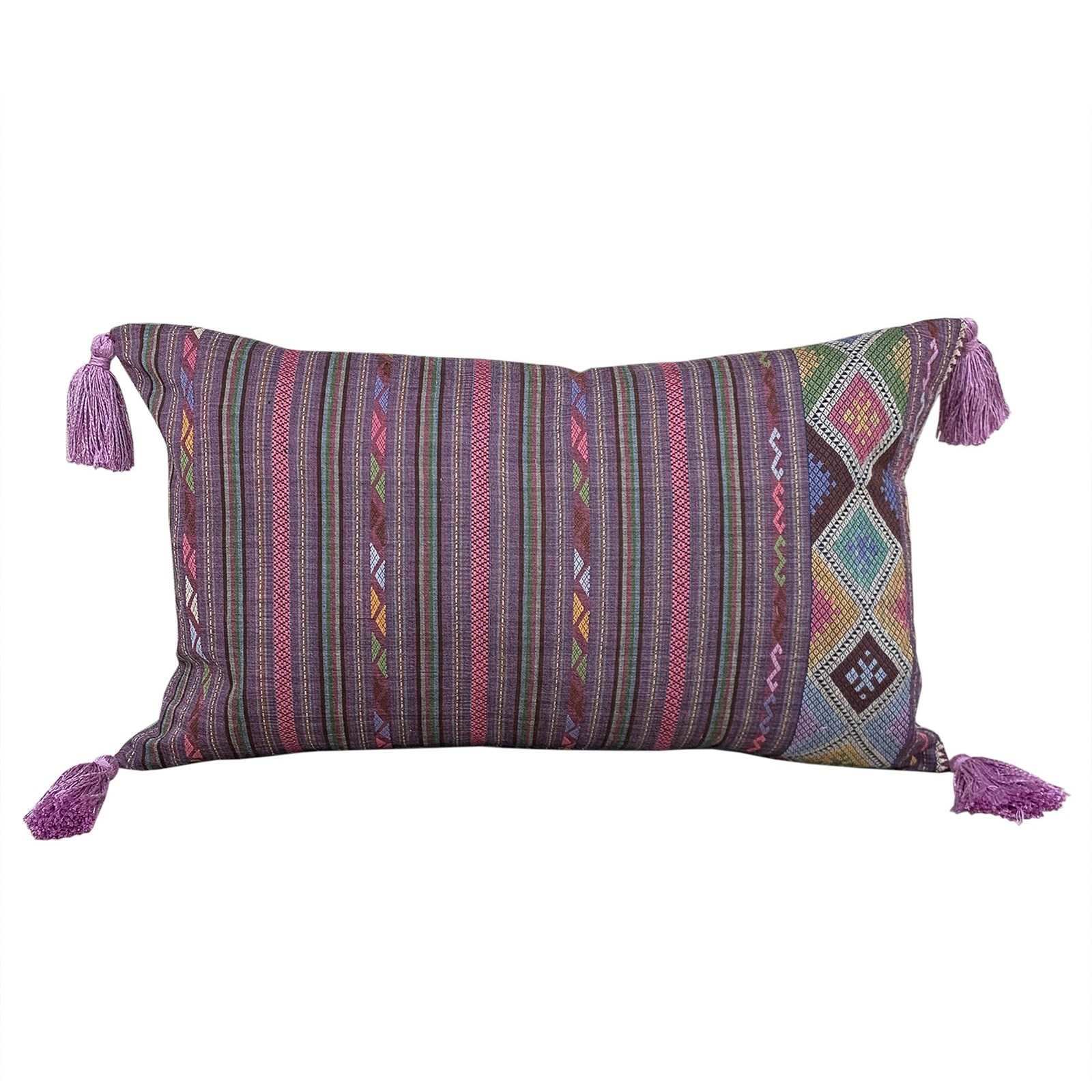 Lao Cushions With Lilac Tassels - Decorative Collective