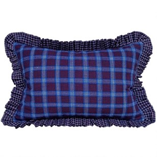 Claret And Blue Cushion With Pleate...