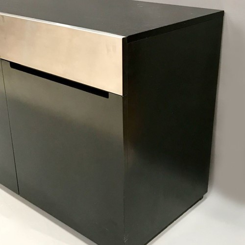 Italian Black Lacquer and Steel Buffet