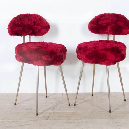 Pair of Furry Cocktail Chairs. French c 1960