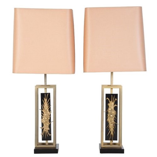 Pair of Lamps by Philippe Cheverny. France c 1970