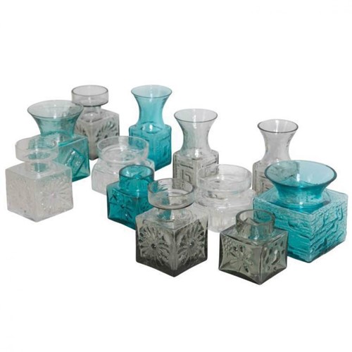 Collection of Dartington Glass Vases Frank Thrower