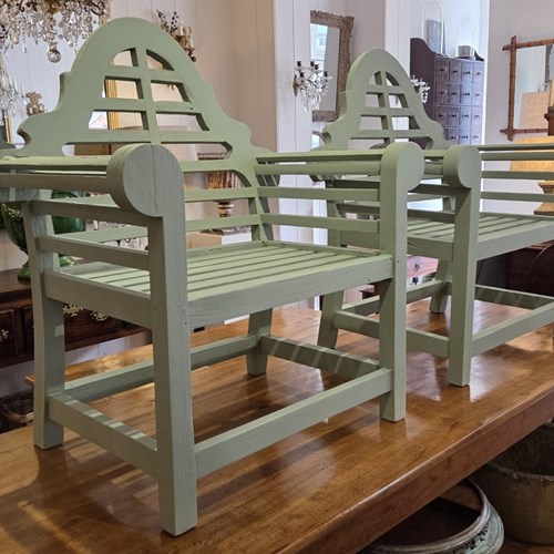Pair Of Green Lutyens Chairs