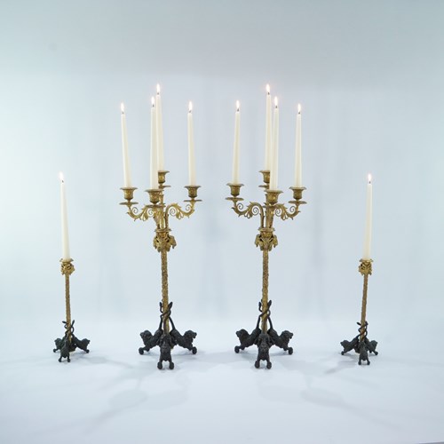Bronze ﻿Candelabra And Candlesticks