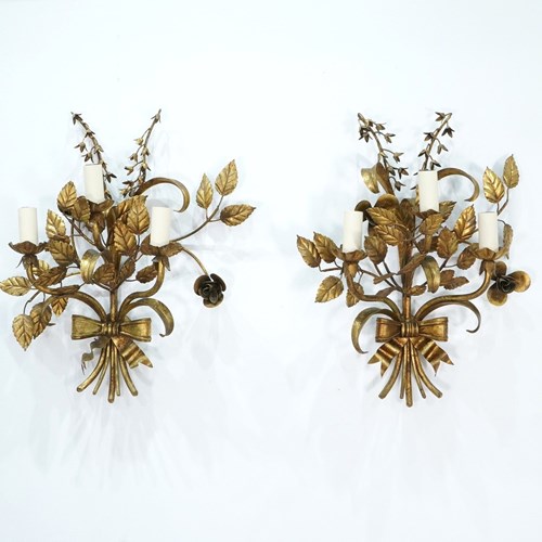Gilded Triple Wall Sconces