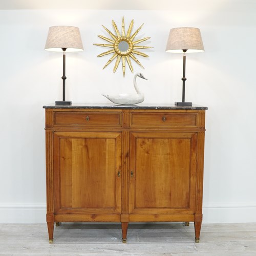 French Fruitwood Marble Top Buffet