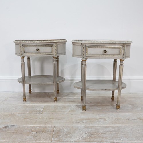 Pair Of Painted Bedsides