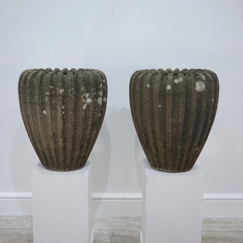 Tall Ribbed Planters