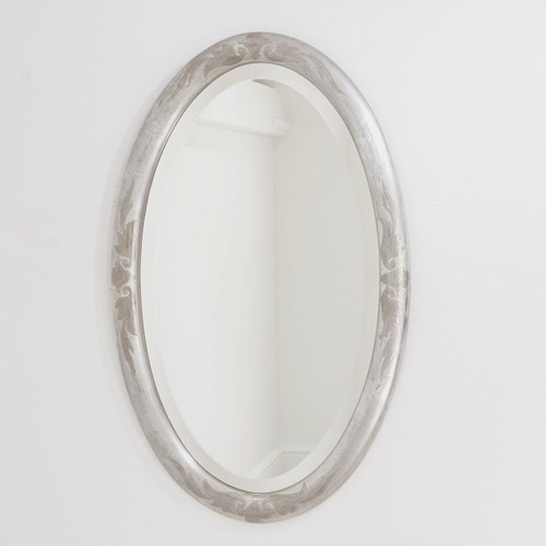Oval Silver Leaf Mirror