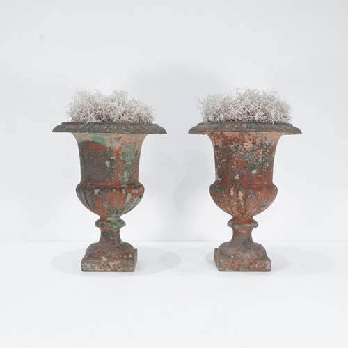 Pair Of Painted Urns