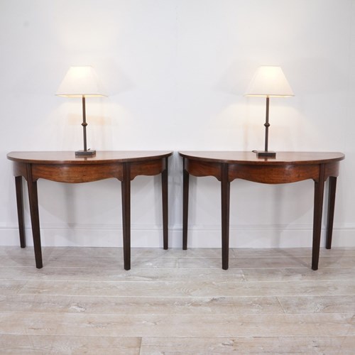 Pair Of Half Moon Side Tables