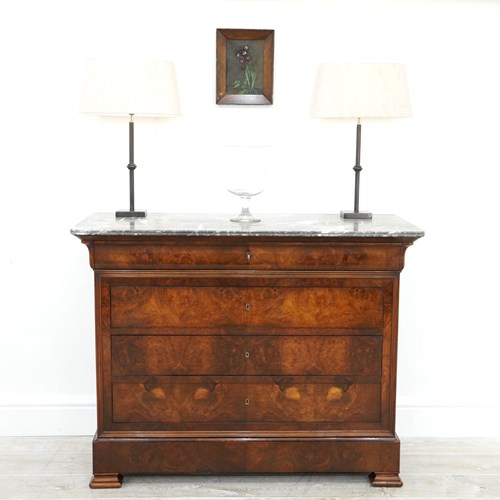 Walnut Commode Marble Top 