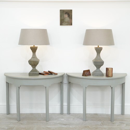 Painted Demi Lune Side Tables