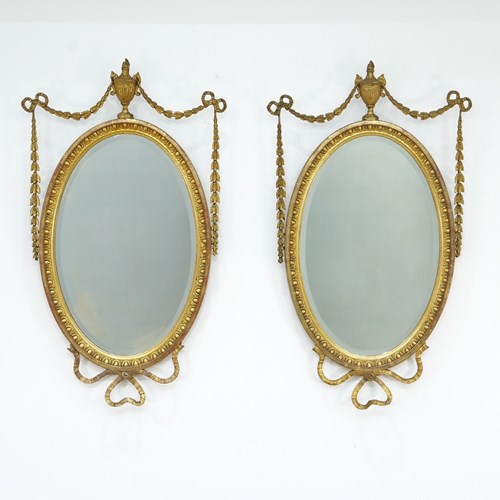 Pair Of Oval Wall Mirrors