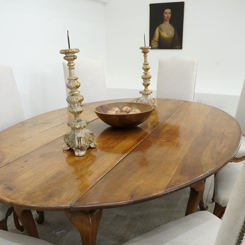 Large Oval Fruitwood Dining Table