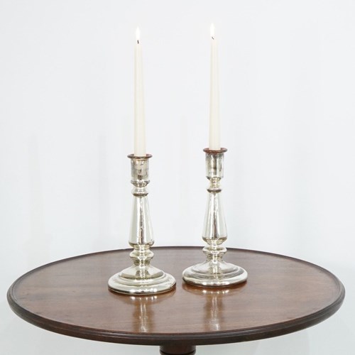 Mercury Glass Candlesticks