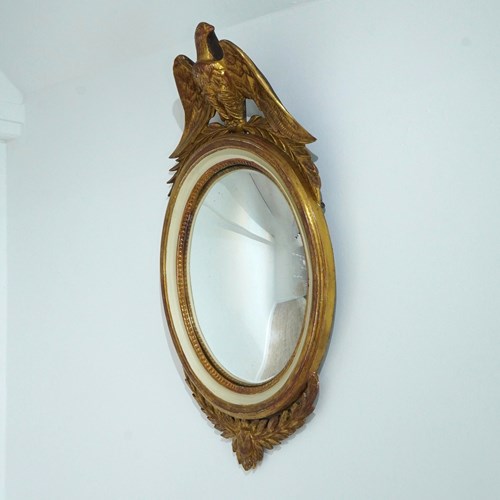 Crested Deep Oval Convex Mirror