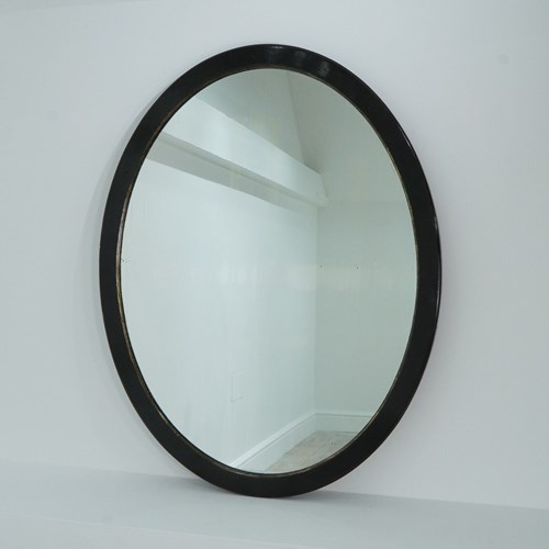 Large Ebonised Oval Mirror
