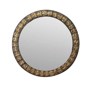 Heritage Framed Round Mirror - Gold Leaf - Wood - 17 / 19 - Simple & Modern Designs - Oval and Round Mirrors